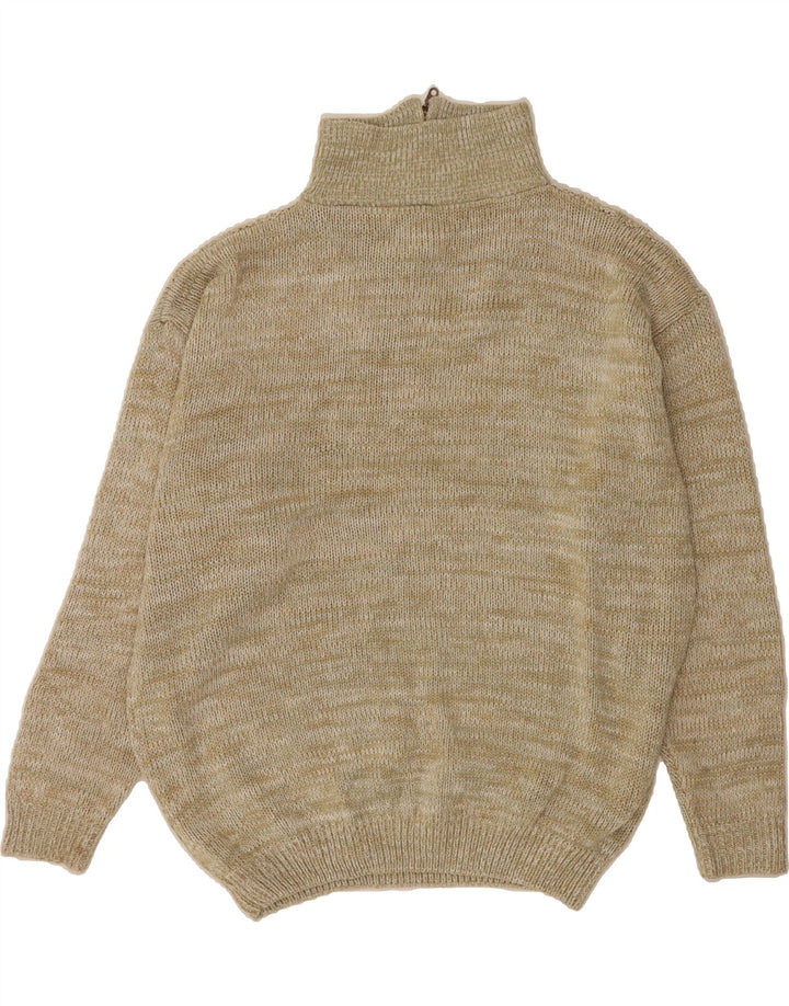 VINTAGE Herren-Pullover mit Reißverschluss, 2XL, beige, Polyacryl