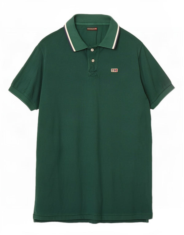 Napapijri Herren Geographic Poloshirt XL Grün Baumwolle