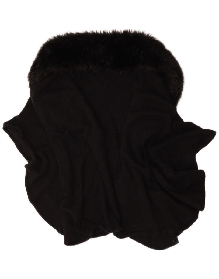 Vintage Damen Poncho Mantel Einheitsgröße Schwarz