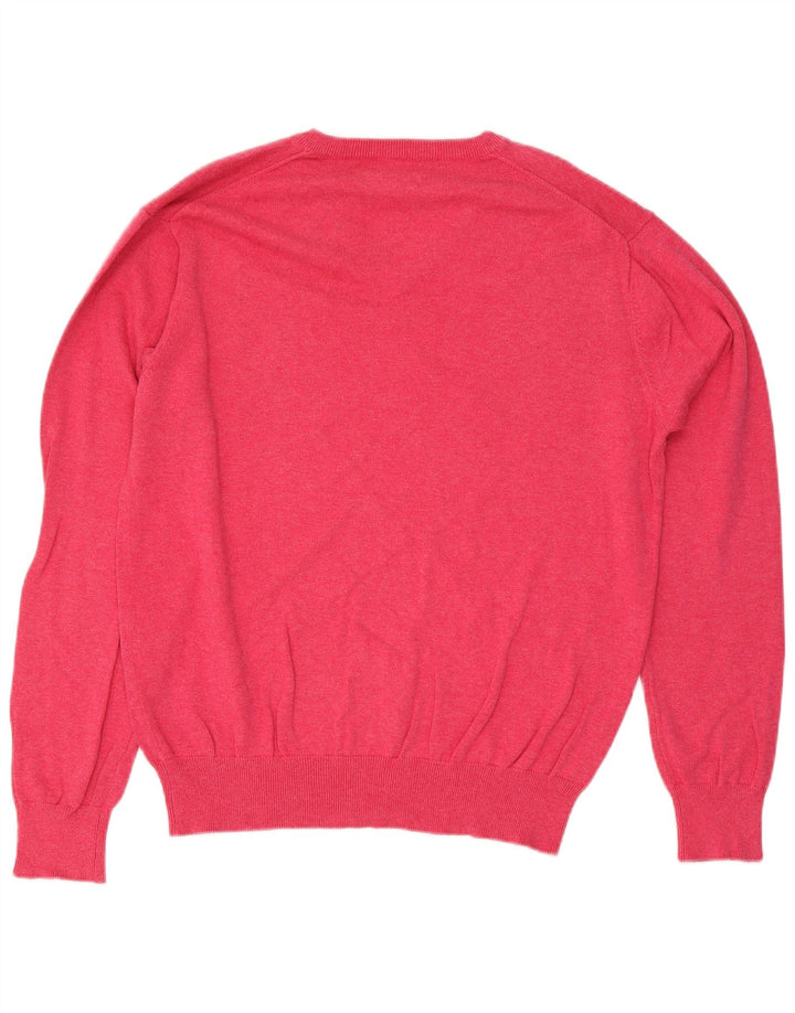 Gant Herren-Pullover mit V-Ausschnitt, groß, rosa Baumwolle