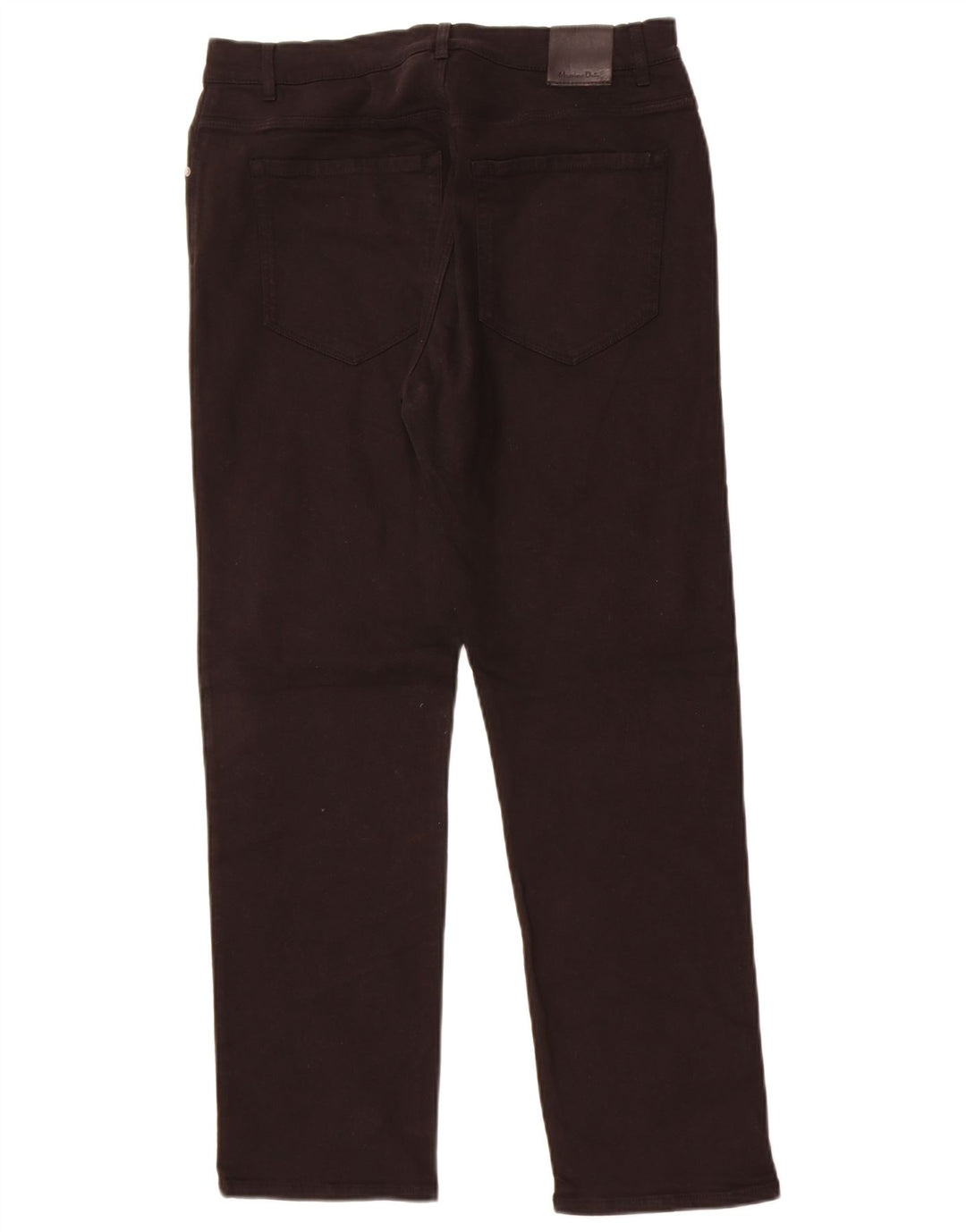 Massimo Dutti Damen Straight Jeans EU 42 Large W32 L27 Schwarze Baumwolle