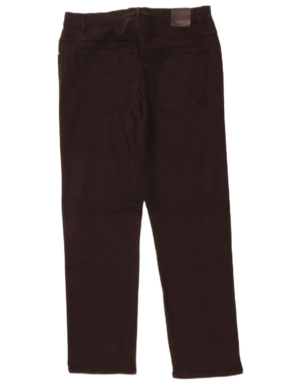 Massimo Dutti Damen Straight Jeans EU 42 Large W32 L27 Schwarze Baumwolle