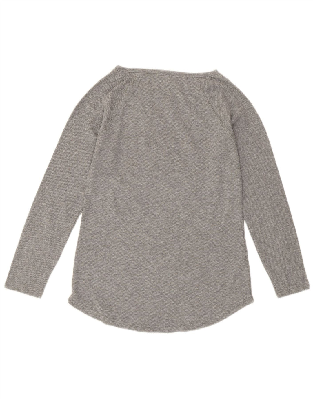 Eddie Bauer Damen Top Langarm UK 12 Mittelgrau Fair Isle Baumwolle