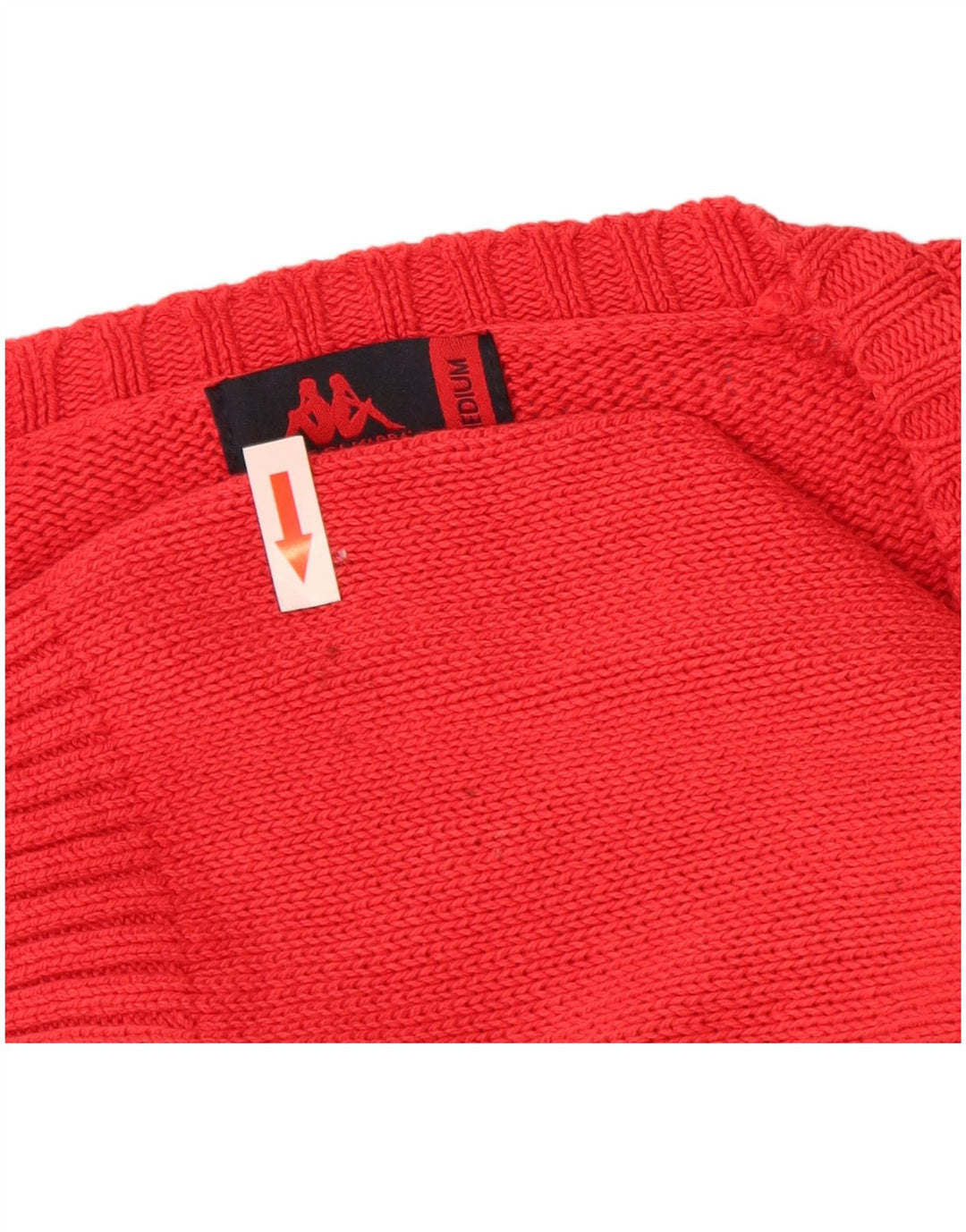 Kappa Herren-Pullover mit V-Ausschnitt aus mittelroter Baumwolle
