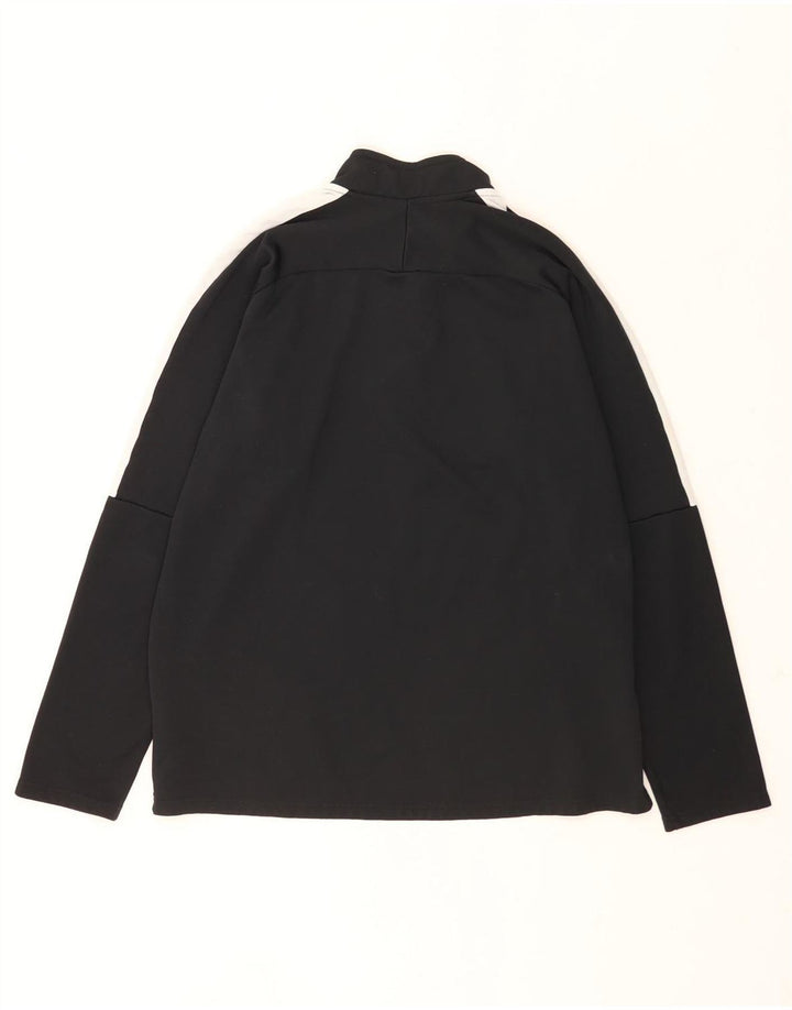 Nike Herren-Trainingsanzug-Oberteil mit Reißverschluss am Hals, großes, schwarzes Farbblock-Polyester