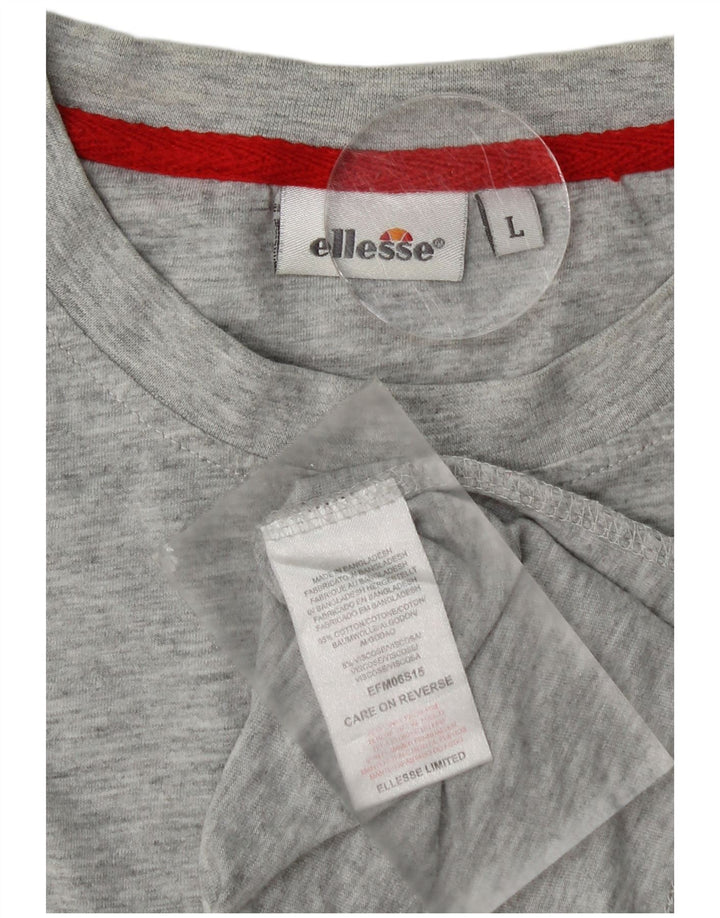 Ellesse Herren-Trägershirt, groß, grau gesprenkelte Baumwolle