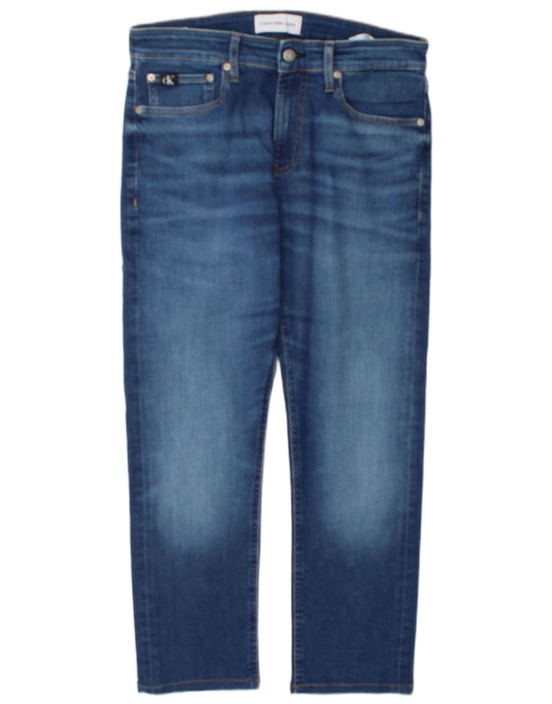 Calvin Klein Herren Straight Jeans W31 L27 Blaue Baumwolle