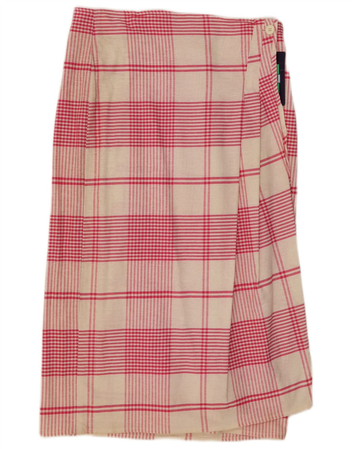 Touche Damen Wickelrock IT 46 Large W30 Rosa karierte Baumwolle
