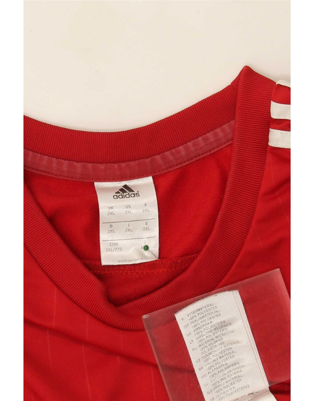 Adidas Herren Top Langarm 2XL Rot Colourblock Polyester