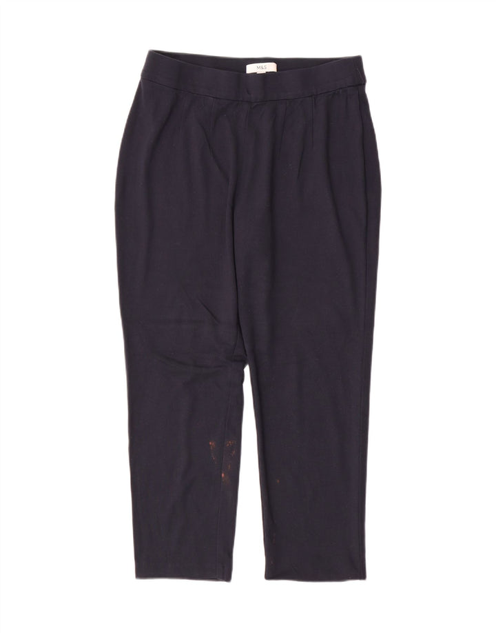 Marks & Spencer Damen-Hose, kurz geschnitten, UK 14, M, W30, L25, Marineblau
