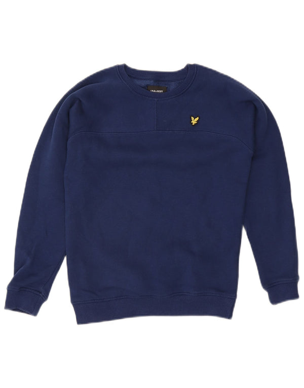 Lyle & Scott Jungen-Sweatshirt, Pullover, 9–10 Jahre, marineblaue Baumwolle