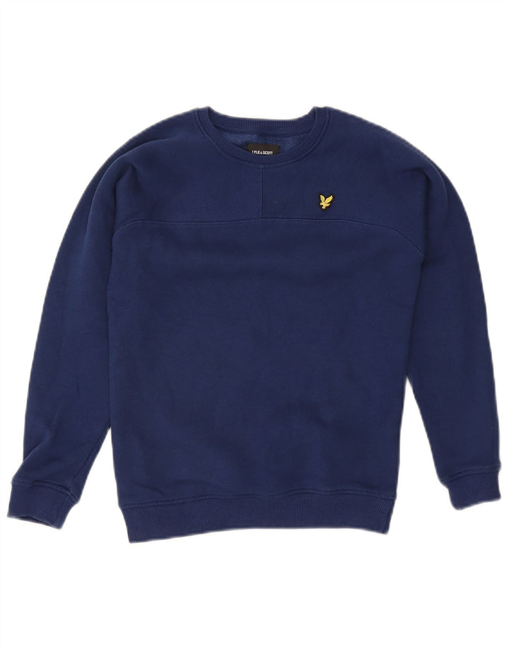 Lyle & Scott Jungen-Sweatshirt, Pullover, 9–10 Jahre, marineblaue Baumwolle
