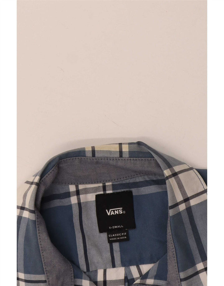 Vans Herren Kurzarm-Hemd mit klassischer Passform, XS, blau kariert