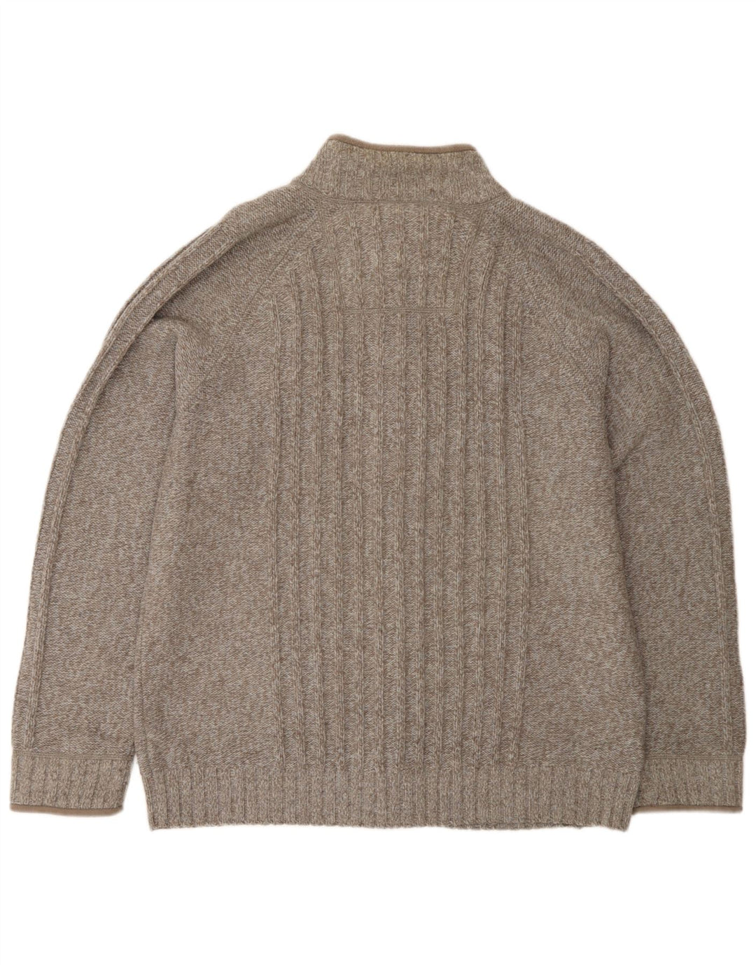 Marks & Spencer Herren-Strickjacke, groß, braun gesprenkelte Wolle