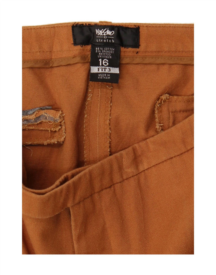 MOSSIMO Womens Stretch Slim Cropped Trousers US 16 2XL W38 L26 Brown Vintage Mossimo and Second-Hand Mossimo from Messina Hembry 