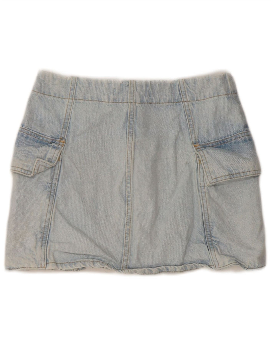 Zara Damen Jeansrock XS W24 Blaue Baumwolle