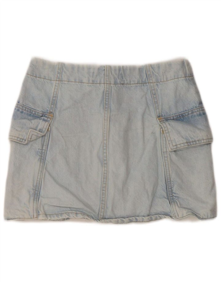 Zara Damen Jeansrock XS W24 Blaue Baumwolle