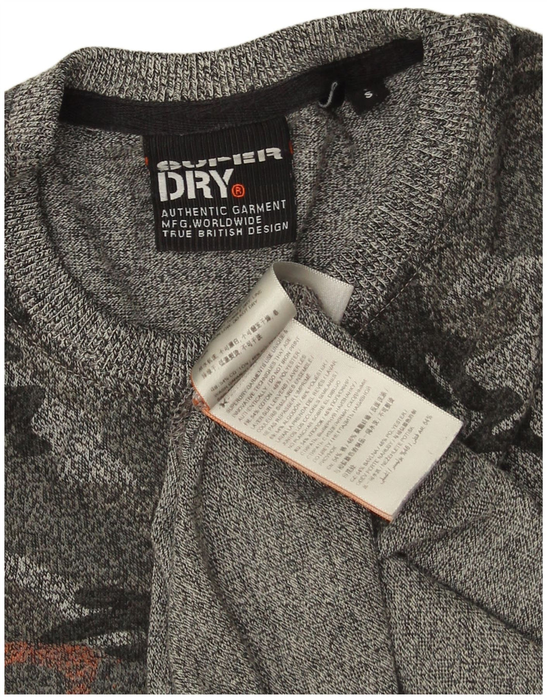 SUPERDRY Herren-T-Shirt mit Grafik, Größe S, Grau, Camouflage-Baumwolle