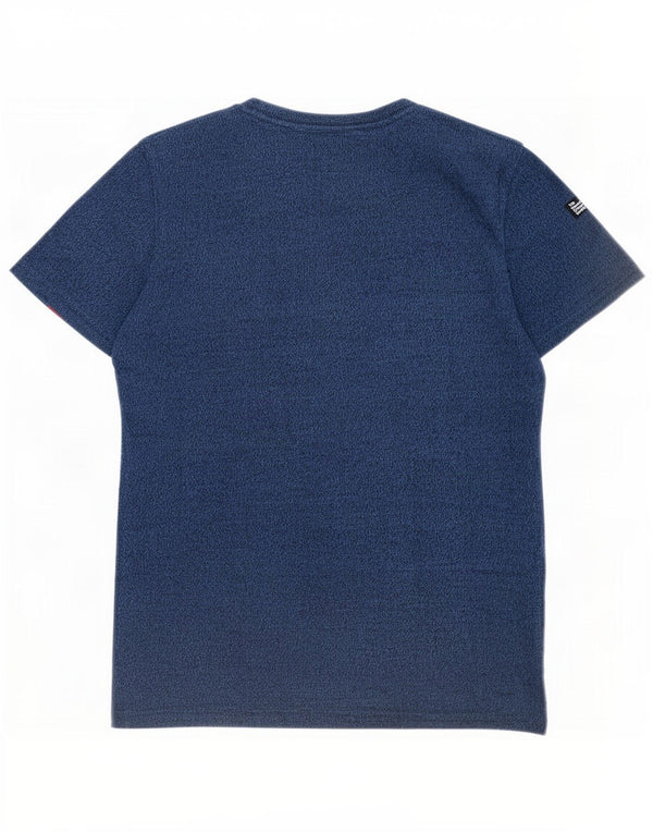 Superdry Herren-T-Shirt-Oberteil, klein, marineblau gesprenkelte Baumwolle