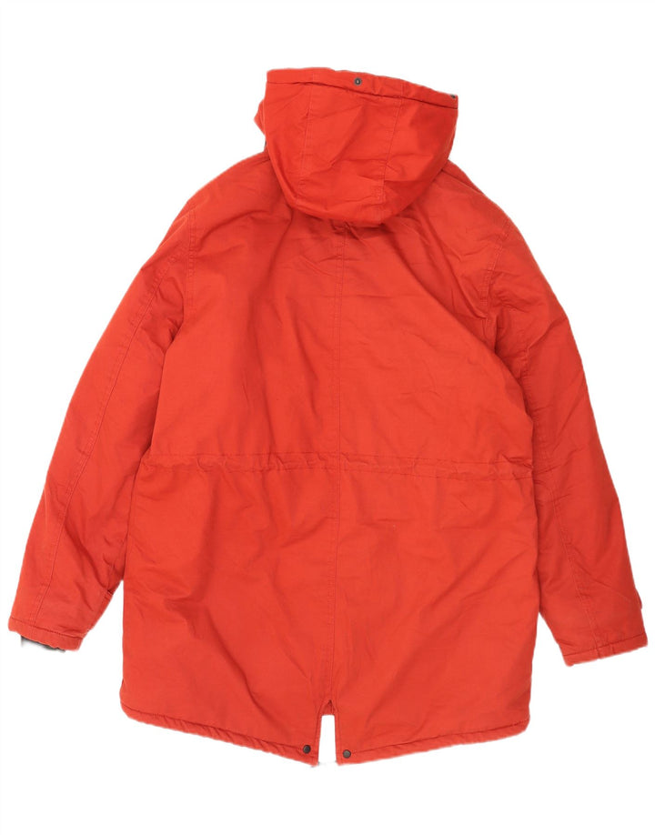Zara Herren-Parka mit Kapuze, UK 38, mittelrote Baumwolle
