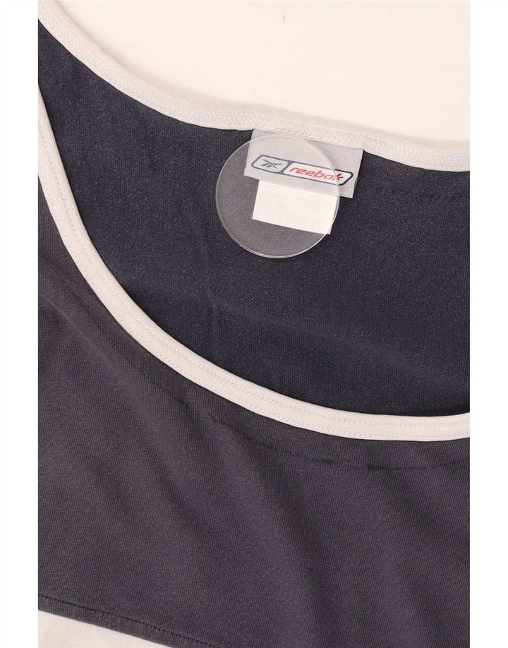 Reebok Herren Weste Top XL Marineblau Colourblock Baumwolle