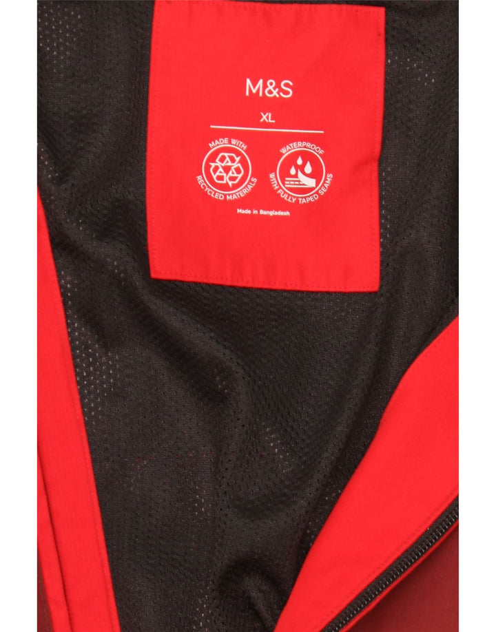Marks & Spencer Herren-Regenjacke mit Kapuze, UK 42, XL, Rot