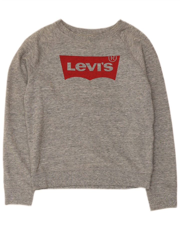 Levi's Damen Grafik-Sweatshirt-Pullover UK 6 XS Grau meliert
