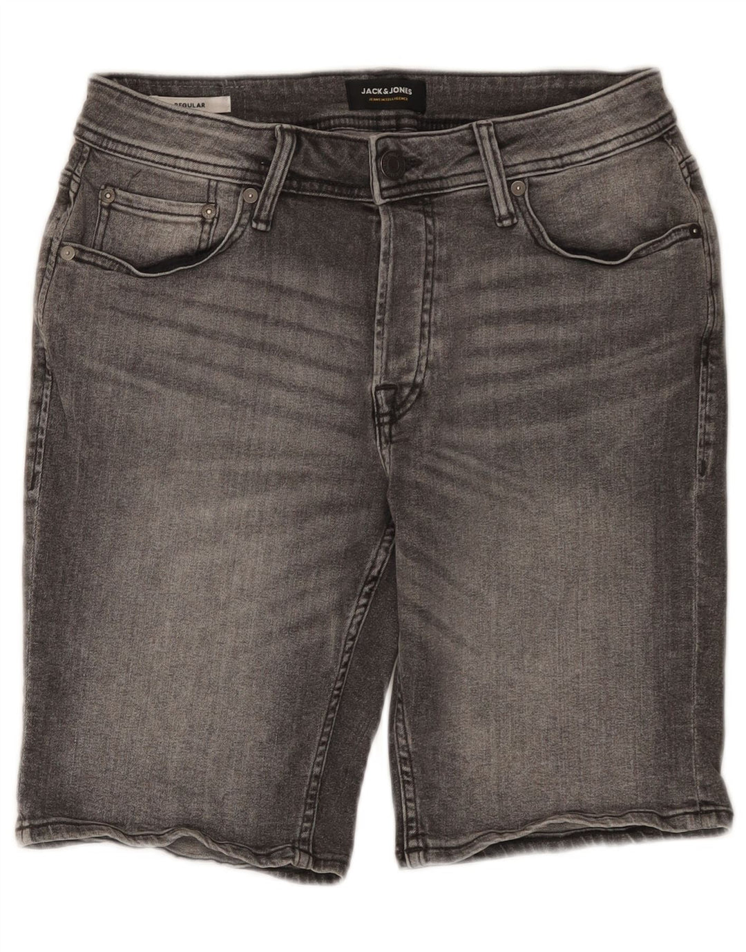 Jack & Jones Herren-Jeansshorts, normal, Größe S, W29, graue Baumwolle