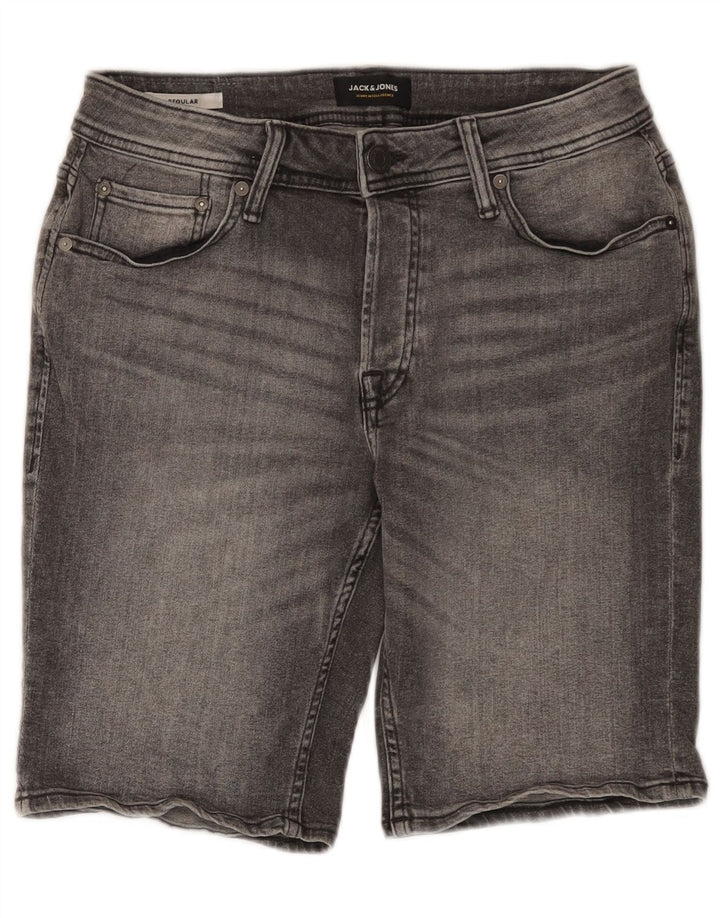 Jack & Jones Herren-Jeansshorts, normal, Größe S, W29, graue Baumwolle
