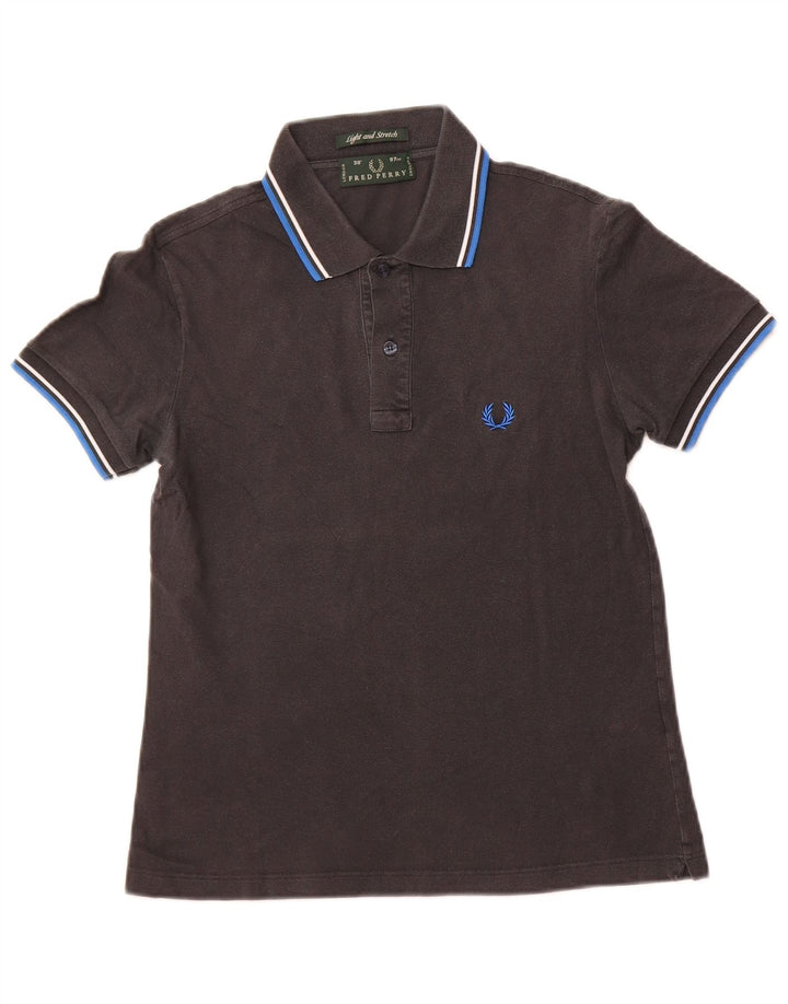 FRED PERRY Herren-Poloshirt, Größe S, schwarze Baumwolle