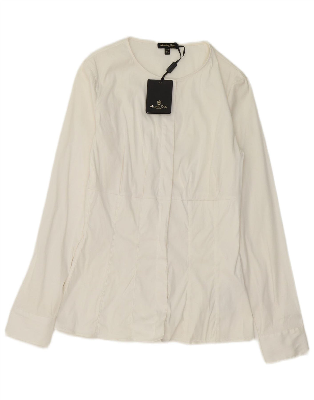 Massimo Dutti Damen Hemd EU 34 2XS Weiße Baumwolle