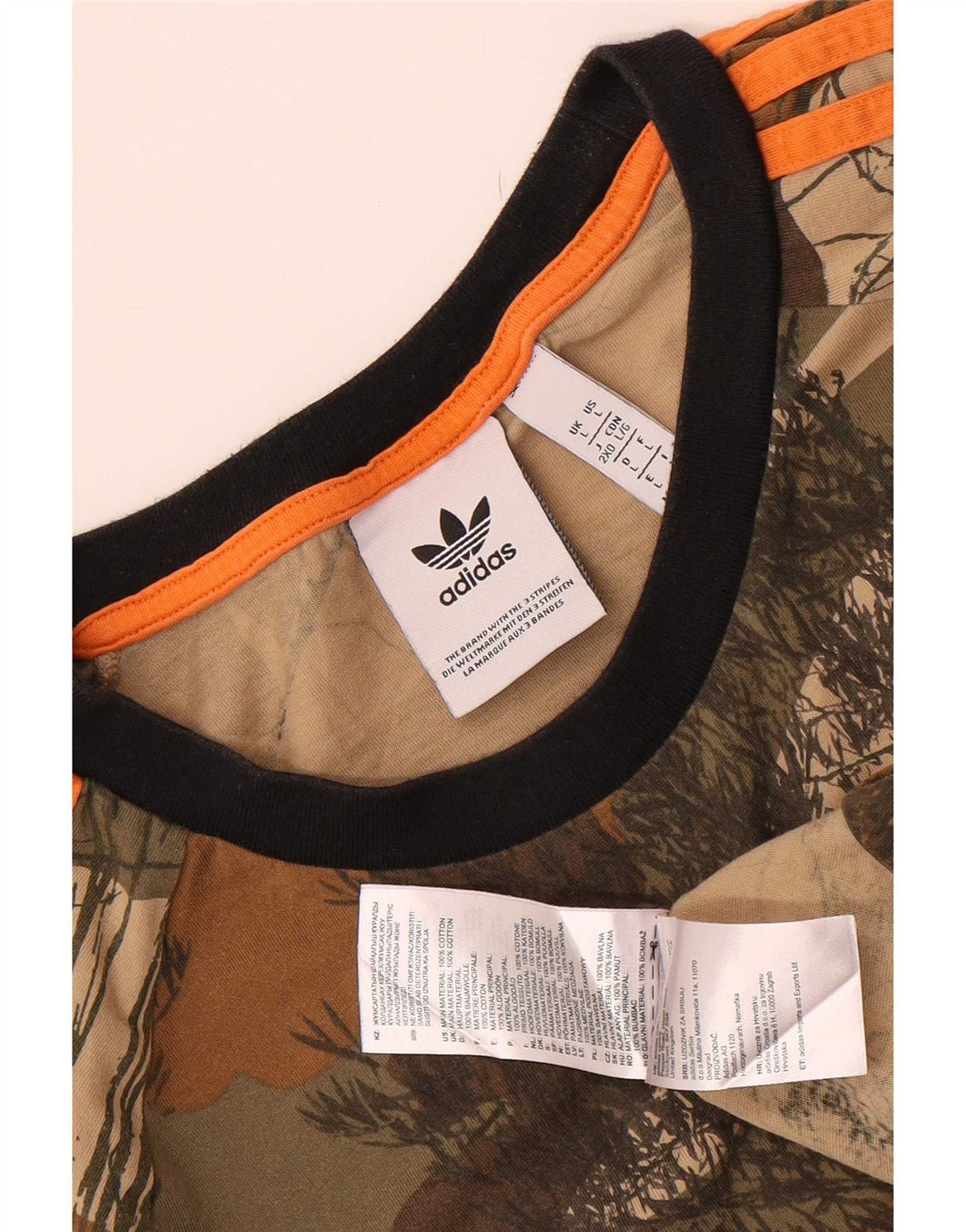 Adidas Herren-T-Shirt, groß, mehrfarbig, Camouflage-Baumwolle