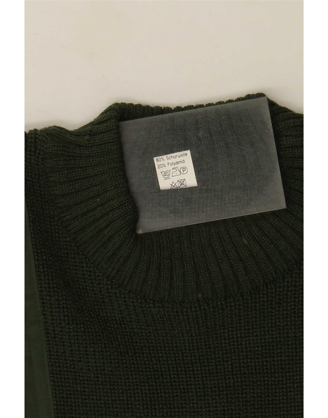 Halfen Herren-Pullover mit Rundhalsausschnitt, IT 48, mittelgrüne Colourblock-Wolle