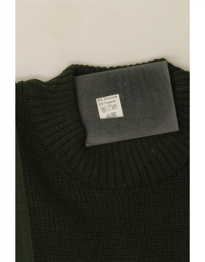 Halfen Herren-Pullover mit Rundhalsausschnitt, IT 48, mittelgrüne Colourblock-Wolle