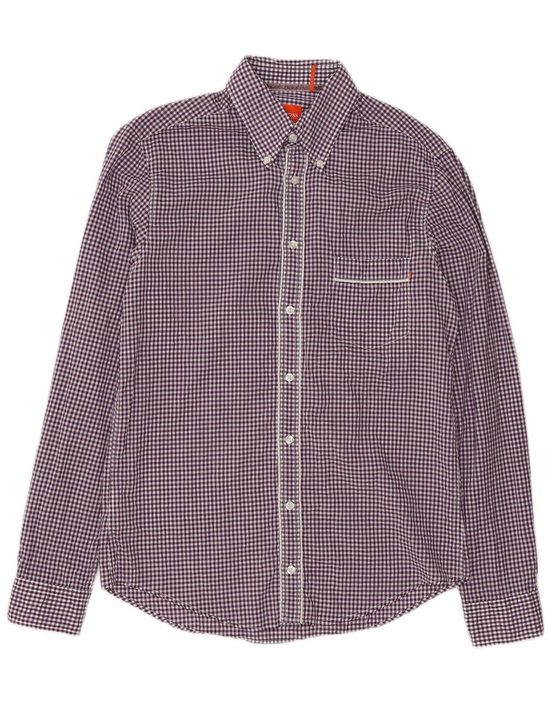 Superdry Herren-Hemd aus mittelvioletter Gingham-Baumwolle
