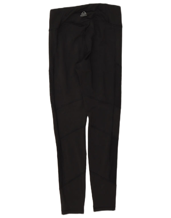 Reebok Damen Leggings UK 8/10 Small Schwarz Polyester