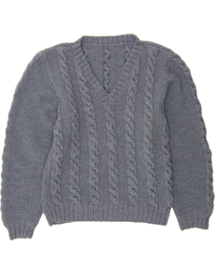 VINTAGE Womens V-Neck Jumper Sweater UK 16 Large Blue Vintage Vintage and Second-Hand Vintage from Messina Hembry 