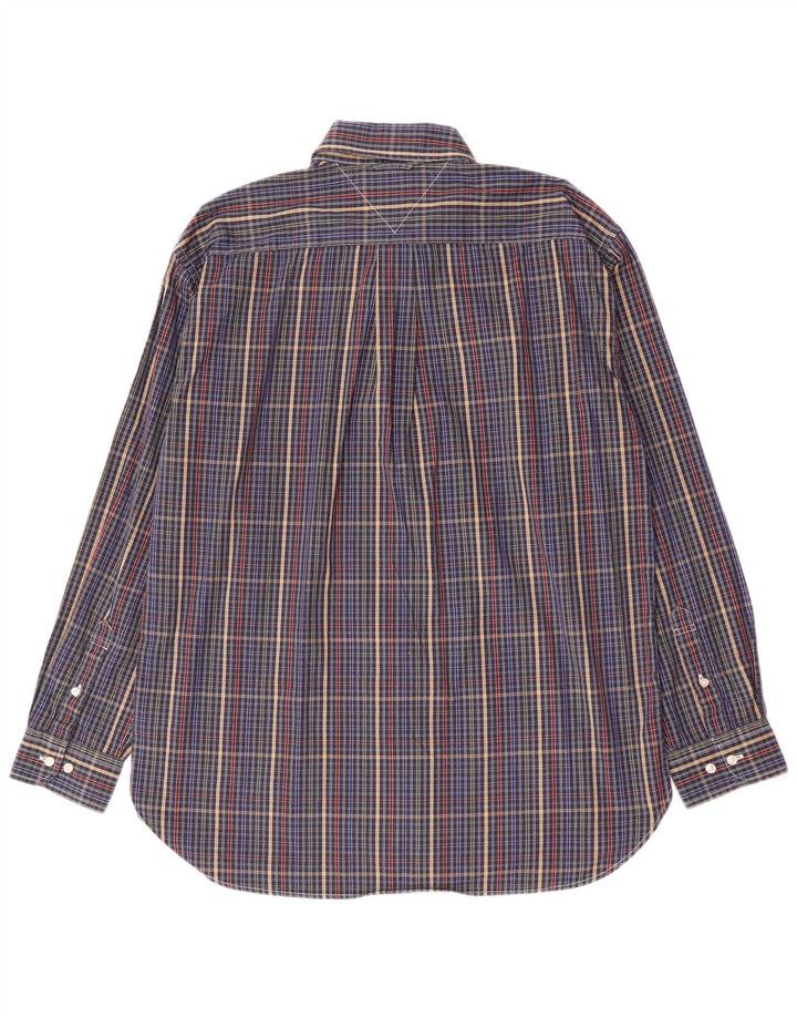 Tommy Hilfiger Herrenhemd, groß, blau kariert, Baumwolle