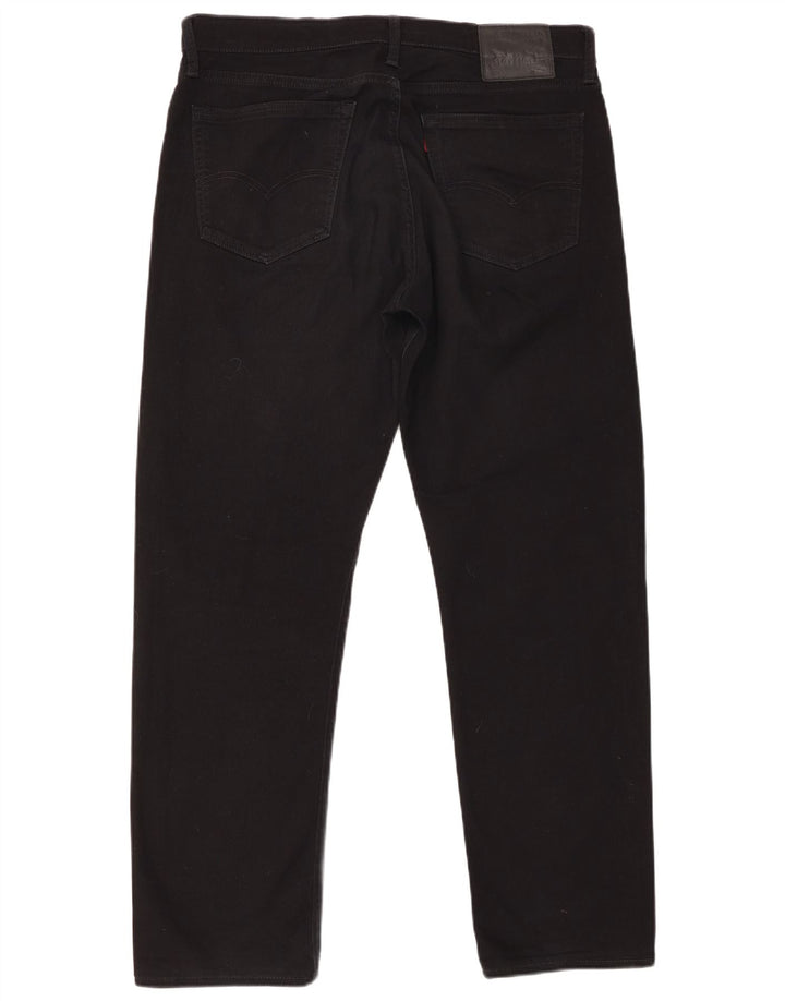 LEVI'S Herren 504 Straight Jeans W36 L32 Schwarze Baumwolle