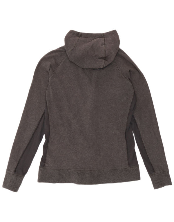 Nike Damen Dri Fit Zip Hoodie Pullover UK 16 Large Grau Baumwolle