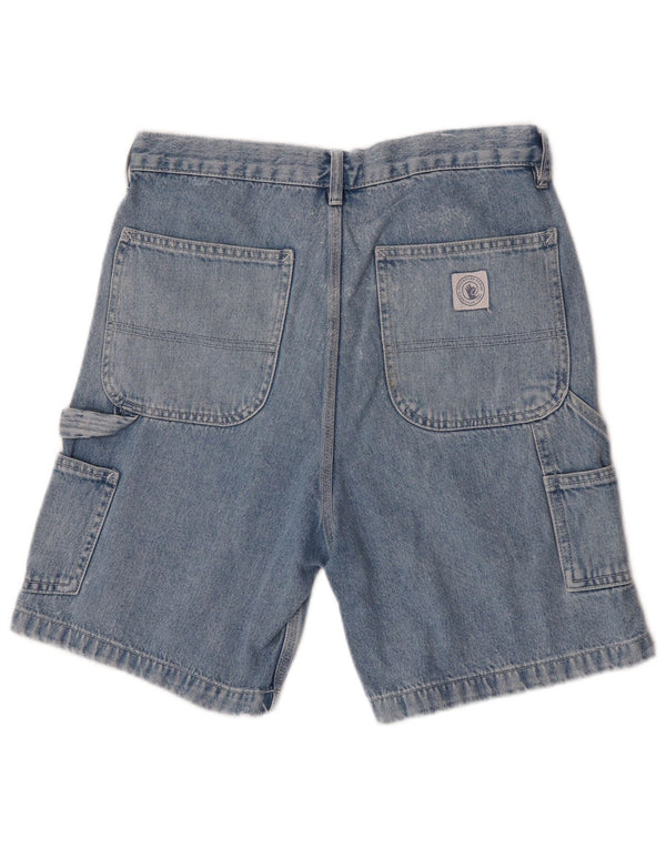 Pull & Bear Damen Cargo Denim Shorts EU 38 Medium W30 Blau