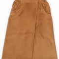 Vintage Damen Wildleder Wickelrock IT 42 Medium W27 Beige Leder