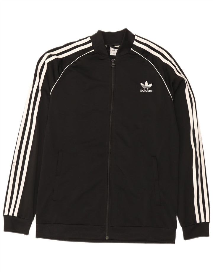 Adidas Jungen Trainingsanzug Top Jacke 15-16 Jahre Schwarz Polyester