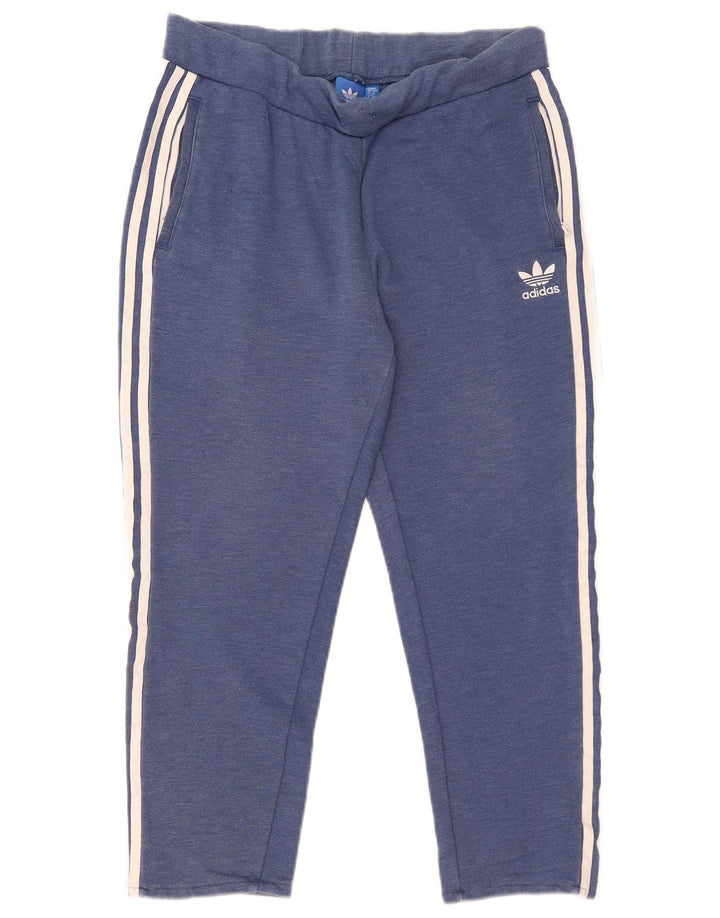 Adidas Damen Capri-Trainingshose, UK 16, Größe L, blau, Polyester