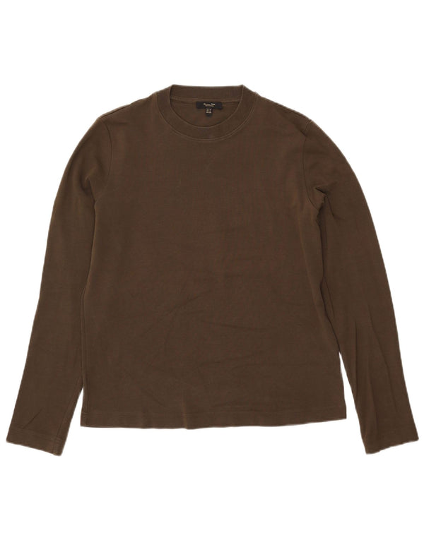 MASSIMO DUTTI Herren Top Langarm XS Khaki Baumwolle