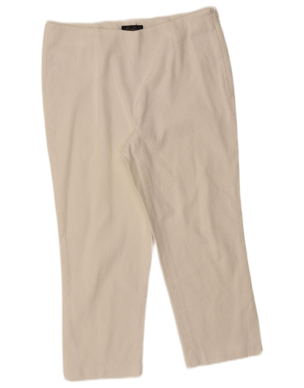 Luisa Spagnoli Damen Caprihose IT 44 Medium W30 L21 Weiße Baumwolle