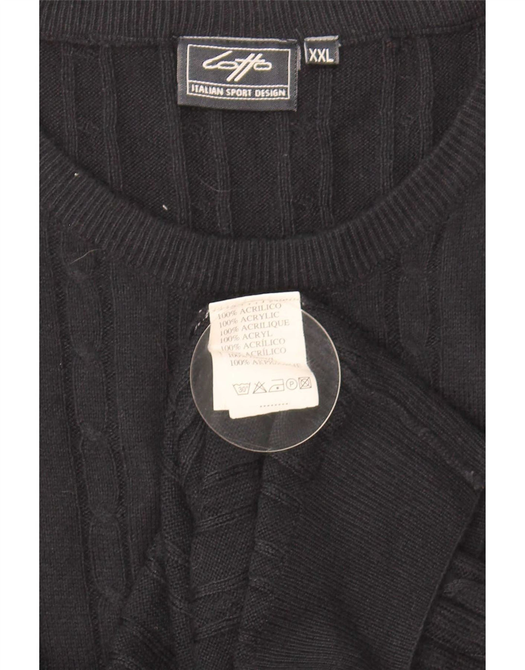Lotto Herren-Pullover mit Rundhalsausschnitt, 2XL, schwarzes Acryl