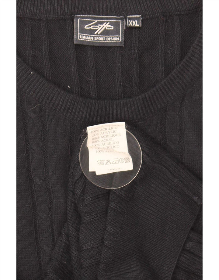 Lotto Herren-Pullover mit Rundhalsausschnitt, 2XL, schwarzes Acryl
