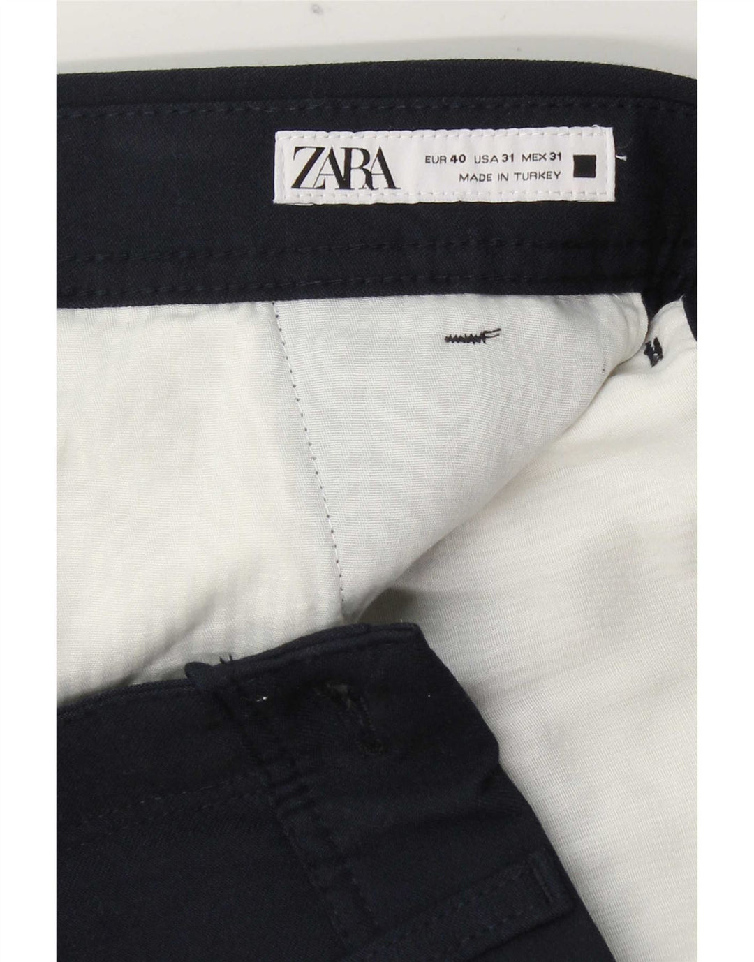 Zara Slim Chino-Hose für Herren, EU 40, M, W31, L29, Marineblau, Polyester