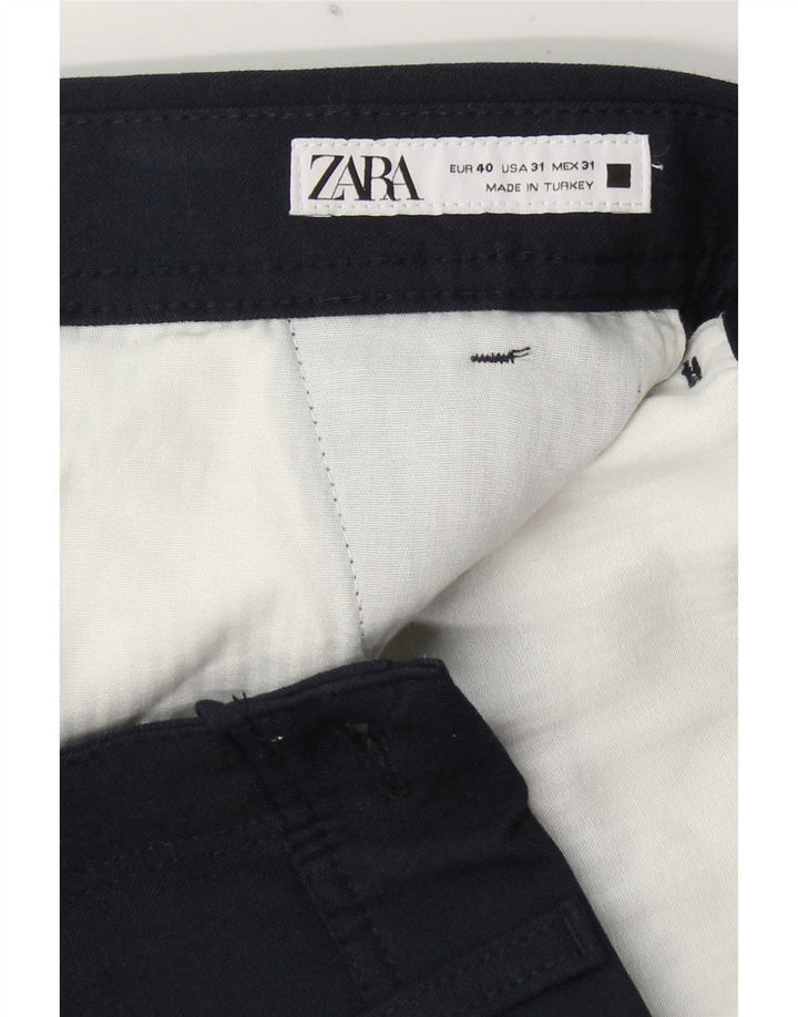 Zara Slim Chino-Hose für Herren, EU 40, M, W31, L29, Marineblau, Polyester
